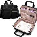 3 Ring Zipper Binder, 2 Inch Ring Binder Organizer Bag with Shoulder Strap Fits 13 Inch Laptop and 500 Sheets, Black (Empty Bag Only)