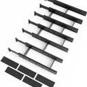 SpaceAid Bamboo Drawer Dividers with Inserts and Labels, Kitchen Adjustable Drawer Organizers, Expandable Organization for Home, Office, Dressers, 7 Dividers with 15 Inserts (17"-22" Black)