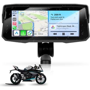Motorcycle Carplay Screen GPS Navigation System with Wireless Carplay and Android Auto, Portable Car Play for Moto Waterproof 6.86 inch HD Touch Screen with Bluetooth Mirror Link Support TF Type