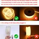 BENLUN AC 110V COB LED Strip Lights Outdoor Waterproof 65.6ft, 2700K Warm White Super Bright 200W CRI 90+ LED Rope Light, IP65 Flexible Cuttable, for Bedroom Garden Commercial House