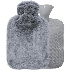 Hot Water Bottle with Cover, 2L PVC Hot Water Bag for Pain Relief, Menstrual Cramps, Hand & Feet, BPA Free Hot & Cold Compress for Women & Men
