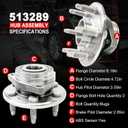 2 Pcs 513289 Front Wheel Bearing Hub Assembly Compatible with Cadillac SRX 2010-2012 2014, for Saab 9-4X 2011, Rear Hub Bearing for Cadillac SRX 2013 2015 2016, 6 Lugs w/Encoder ABS