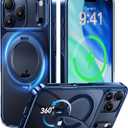 CASEKOO Deep Blue Glossy Designed for iPhone 17 Pro Case with 360 Spin Magnetic Stand [Fit for MagSafe][17FT Military Protection] Slim Polished Frame Titanium Alloy Sturdy Stand 6.3'', Deep Blue