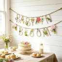 Baby in Bloom Banner, for Baby Shower decorations, Wildflower Butterflies Baby Shower Garland, Boho Floral Welcome Baby Garland Decor, Flowers Theme Paper Bunting for Mommy to Be Party