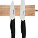 Hecef 6 Inch (15 cm) Magnetic Knife Strip, Acacia Wood Knife Holder for Storing All Kinds of Metal Items, Brown