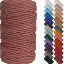 NOANTA Rust red Macrame Cord 4mm x 109yards, Colored Macrame Rope, Cotton Cord Macrame Yarn, Colorful Cotton Craft Cord for Wall Hanging, Plant Hangers, Crafts, Knitting
