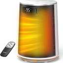 GiveBest Space Heater, Electric Portable Heaters for Indoor Use with Thermostat and Remote, 70Oscillation, Digital Display, 12H Timer, 1500W PTC Ceramic Fast Safety Heat for Office Bedroom, White