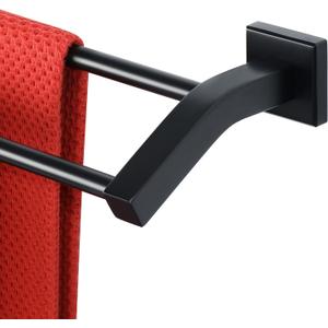Alise Double Bath Towel Bars Towel Racks for Bathroom,Wall Mount Towel Holder Heavy Duty 16-Inch Towel Hanger Rail,SUS304 Stainless Steel Matte Black