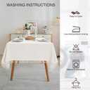 JIALE Textured Tablecloths, Heavy Duty Cotton Linen Farmhouse Table Cloth Rectangle Table, Waterproof Wrinkle-Free Rectangle Tablecloth for Kitchen, Dining, Parties, 55"x55", Ivory