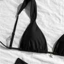 Women's 2 Piece Bikini Sets Starfish Decor Tie Back High Cut Swimsuit Cheeky Bathing Suit (Black, L)