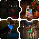 Light Up Dog Collar, Rechargeable Glowing Dog Collar, Light Dog Collar for Night Walking with 1640 FT of Visibility - Brightest LED Dog Collar Light, 3 Flashing Modes, Keeps Your Pets Safe in The Dark (Blue+Green)