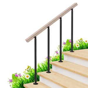 Stair Railing Indoor 4 Pack Black Metal Stair Post, 270Adjustable Baluster Posts for Staircase, 32.6'' Wrought Iron Deck Railing Kit for Stairs Balcony Patio Outdoor Steps, Wood Not Including