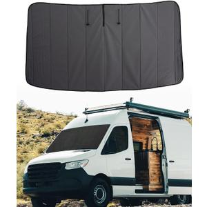 MELIPRON Van Windshield Covers Fit for Mercedes-Benz Sprinter NCV3/VS30 2007-2025, Blackout Privacy & Thermal Insulation Window Cover for Van Life & Camping, Custom Fit, Easy Install, Gray