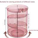 Rotating Makeup Organizer, DIY 8 Adjustable Layers 360 Spinning Skincare Organizers, Makeup Storage Carousel Tower with Brush Holder & Perfume Trays, Cosmetic Display Case for Vanity Bathroom