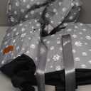 Cullaby Center Console Dog Car Booster Seat for Small Dogs 0-15 lbs - Grey Pet Travel Carrier Safety Leash, Detachable Seat Belt & Storage Pockets