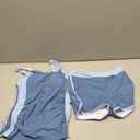 NAPU Girls Swimsuit Two Piece Tankini Swimsuits with Boyshort Ruched Bathing Suit Color Block Teen Girls' Swimwear  (13-14 Years, Blue)