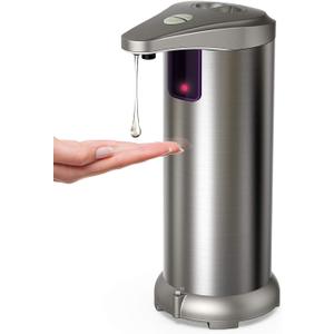 Infrared Automatic Soap Dispenser Sensor Soap Dispenser, Stainless Steel Touchless Soap Dispenser with Waterproof Base for Bathroom Kitchen Hotel
