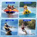 SELEWARE Heavy-Duty 60FT Boat Tow Rope for Tubing, Floating Tube Tow Rope, Durable Watersports Ski Rope for Wakeboarding, Water Skiing & Kneeboarding