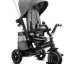 Kinderkraft EASYTWIST Trycicle for Kids Toddlers, Trike 5-in-1, Swivel seat 360 Rotation, Waterproof Material with UPF50+ Filter, Adjustable Parent Handle, Gray, Medium