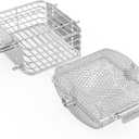 onlyfire Stainless Steel Rotisserie Basket Set, BBQ Grilling Basket for Most Charcoal and Gas Grills, Set of 2 - Flat + Round, Great for Cooking Veggies, Chicken Wings, Patatoes