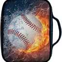 Drydeepin Cool Ice Fire Baseball Print Bible Cover for Boy Portable Bible Carrying Case with Zipper Bible Bags and Totes Kids Bible Study Supplies