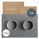 Dorai Home Ceramic Dog Bowls with Stone Drying Mat  Diatomaceous Earth Stone Mat with Non-Slip Base, Quick-Drying Pet Bowl Set for Medium Dogs, Ceramic Dog Water Bowl & Food Dish Set (23.6" x 15.4")
