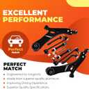 8PCS Front Control Arms with Ball Joint Sway Bar Link Tie Rods Boots Compatible with 2010-2013 Tucson 2011-2013 S-portage Suspension Kit CMS901211 CMS901210 ES800718 ES800717