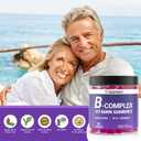 Vitamin B Complex with Vitamin C & Inositol Gummies, B Complex Vitamins for Women, Men & Adults, B Complex Gummy Vitamin B Supplement for Energy Immune Support