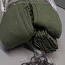 Dark Green Textured Linen Blend Curtains 102 Inches Long for Dining Room, Pinch Pleated Ceiling Track Sheer Curtains with Hooks Ring Light Filtering Drapes Olive Forest 40" W x 102" L Panels 2 Set