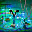 Sasylvia 4 Pcs LED Disco Ball Earrings and Necklaces, 2 Light up Necklace and 2 Pairs Light up Earring, 70s 80s Disco Ball Set for Christmas New Year Eve Dance Party Favor(Multicolor)