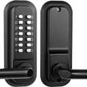 New Upgraded Gen-3 Mechanical Door Lock with Handle,Waterproof Outdoor Keyless Gate Lock with Keypad,for Bedroom,Garden,Yard, Warehouse Doors and Various Other Indoor and Outdoor Doors
