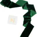 MEEDEE Green Velvet Ribbon 3 Inch Green Fringe Ribbons Raw Edge Silk Velvet Ribbon for Wreaths, Flower Bouquet, Photography, Dress Sash, Baby Shower, Wedding Decor (3 Yards)