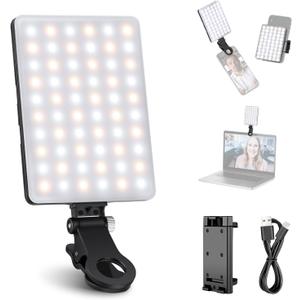 NEEWER Basics NL-60AI Selfie Light for Phone with Front & Back Clip, 60 LED 2000mAh Rechargeable CRI95+, 3 Modes, Portable Clip on Fill Lighting for Tablet Computer Laptop Zoom Call TikTok Video