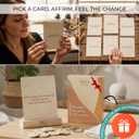 Mindful 60 Positive Affirmation Cards for Women with 10 Inspirational Tokens, 2 Rings & Display Stand, Daily Affirmations for Inspiration & Self Care, Unique Gift Cards for Women and Men
