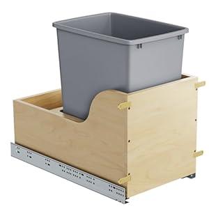 ROOMTEC Pull Out Trash Can Under Cabinet, Double 35 Quart Trash Cans Basket with Soft Close, Garbage Can Baskets Shelf for Kitchen, Laundry, Minimum Cabinets Opening 18"W X 24"D(No Trash Can Included), 1 Piece