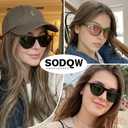 SODQW Cat Eye Sunglasses for Women Trendy Retro Oval Frame with UV Protection for Travel & Everyday Wear