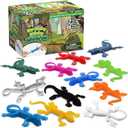 36 Set Sticky Gecko Lizard Toy Party Favor Slingshot, Stretchy Climbers On Wall for Kids, Goodie Bags & Easter Egg Stuffers, Mini Toys, Pinata