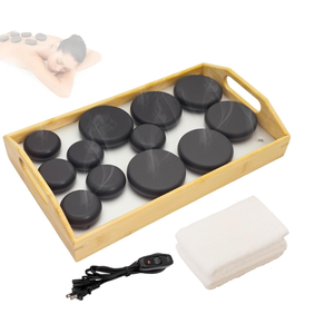 Goodtar Hot Stones Massage Set with 12 Stones & 2 Towels – Massage Tools for Deep Tissue Pain Relief | Professional Hot Rocks Massage Stones Warmer Kit with Bamboo Heater Box for Home Spa Warming