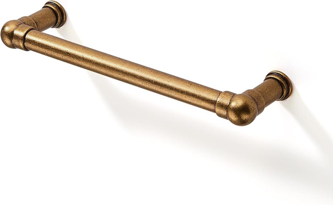 Sailing 10 Pack Cabinet Pulls-5"/128mm Antique Brass Cabinet Handles for Kitchen Bedroom Bathroom Living Room Modern Drawer Handles (5" Hole Center - 10 Pcs)