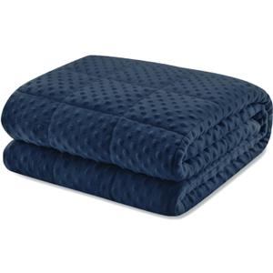 Weighted Blanket Queen 20lbs for Adult(60"80",Navy Blue) Breathable Soft Minky Weighted Throw Blanket for All Season, Heavy Blanket with Premium Glass Beads