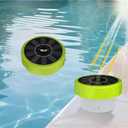 Pool Chlorine Floater with Temperature Display, Floating Chlorine Dispenser Fit for 1" and 3" Tablets Solar Charging,Anti-Sinking Dispenser for Pond Spa Hot Tub Floating Easy Opening Green