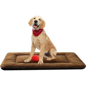 Dog Beds Crate Pad for Medium/Large Dogs Ultra Soft Dog Crate Bed Washable & Anti-Slip Kennel Pad for Dogs Cozy Sleeping Mat,Brown 36inch (36.0"L x 23.0"W x 1.0"Th)