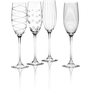 Mikasa Crystal Cheers Champagne Flutes, Set of 4, 8 fluid ounces