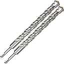 2-Pack SDS Plus Masonry Drill Bits 1Inch x 12 Inch Long Rotary Hammer Drill Bits Carbide Tipped for Concrete Brick Cement Stone Block.