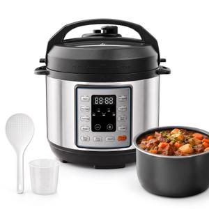10-in-1 3QT Electric Pressure Cooker for Rice and Stews