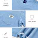 NORTHYARD Men's Cotton Shirts Heavyweight Short Sleeve Casual T-Shirts with Chest Pocket Work Wear (Blue, L)