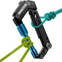 Carabiner Multitool with Pocket Knives, EDC Carabiners, Serrated Knife, Rope Cutter, Screwdriver, Can Bottle Opener, Ruler, Folding Knife for Camping Hiking, Stocking Stuffers Gifts for Men (Blue)