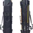 DONQL Fishing Rod Bags, Outdoor Fishing Pole Holders Reel Case, Multifunction Camping Portable Travel Carry Case Backpack Fish Rod Reel Bag, Holds 5 Poles & Fishing Tackles, Fishing Gear for Men