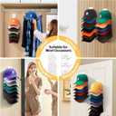 2 Pack Hat Organizer for Baseball Caps, Hat Hanger Holder Hold up to 16 Hat, Wall Hat Rack with Strong Adhesive, Multilayer Cap Storage Hooks for Closet Door and Bedroom (Beige-18)