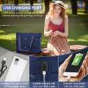 ETRONIK Gym Bag for Women, Personal Item Travel Bag with Shoes Compartment, Weekender Overnight Duffel Bag with Wet Pocket & USB Charging Port, Carry On Bag for Women, Travel, Gym, Weekend (Medium, Dark Blue)